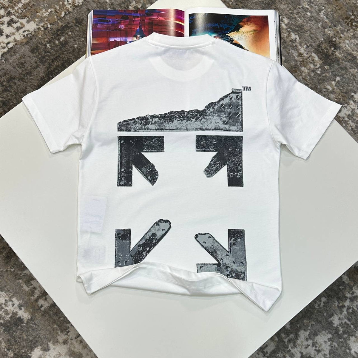 OFF-W SHORT SET WHITE/ BLACK