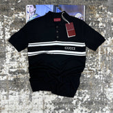 GUCI KNITTED POLO- BLACK