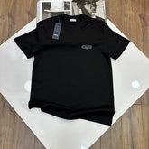 C-DOR  FRONT SMALL BADGE TSHIRT-BLACK