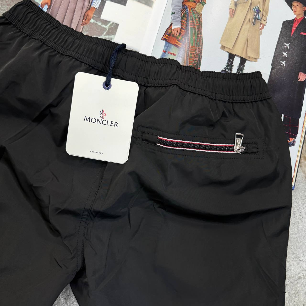 NCLR BACK ZIP SWIM SHORT BLACK