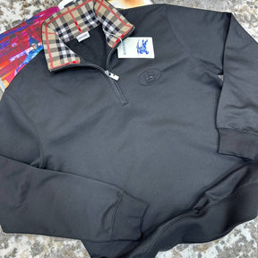 BRBERRY HALF ZIP JUMPER DARK BLACK
