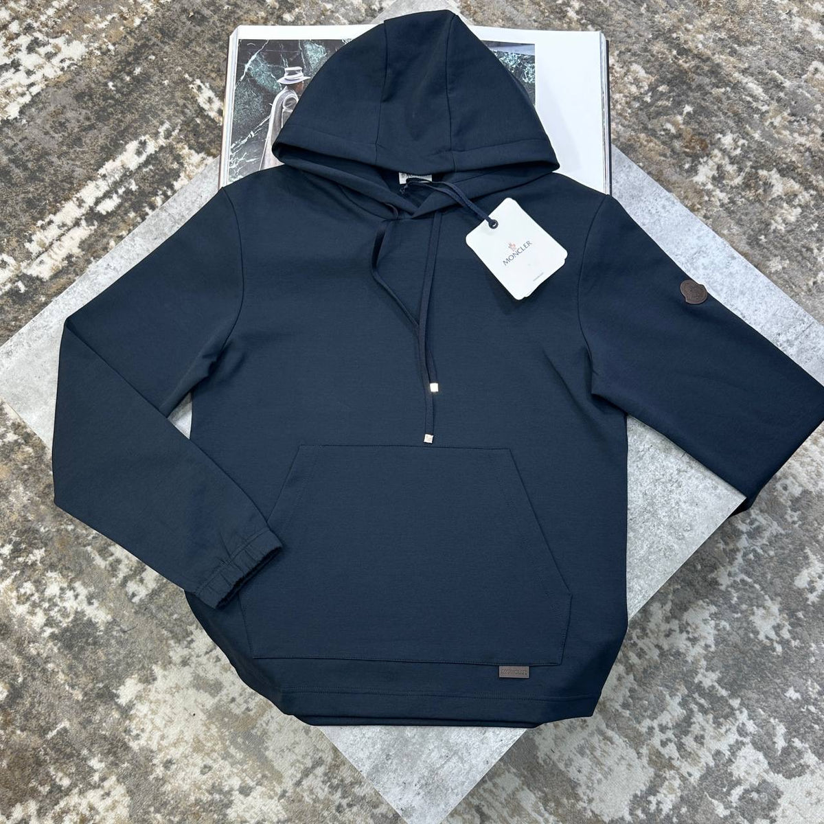 MNLR HOODIE SIDE BLACK BADGE NAVY