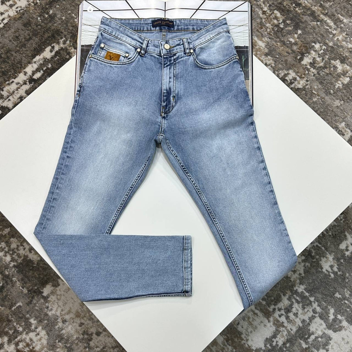 LOUS VUITON  SLIM FIT JEANS BLUE
