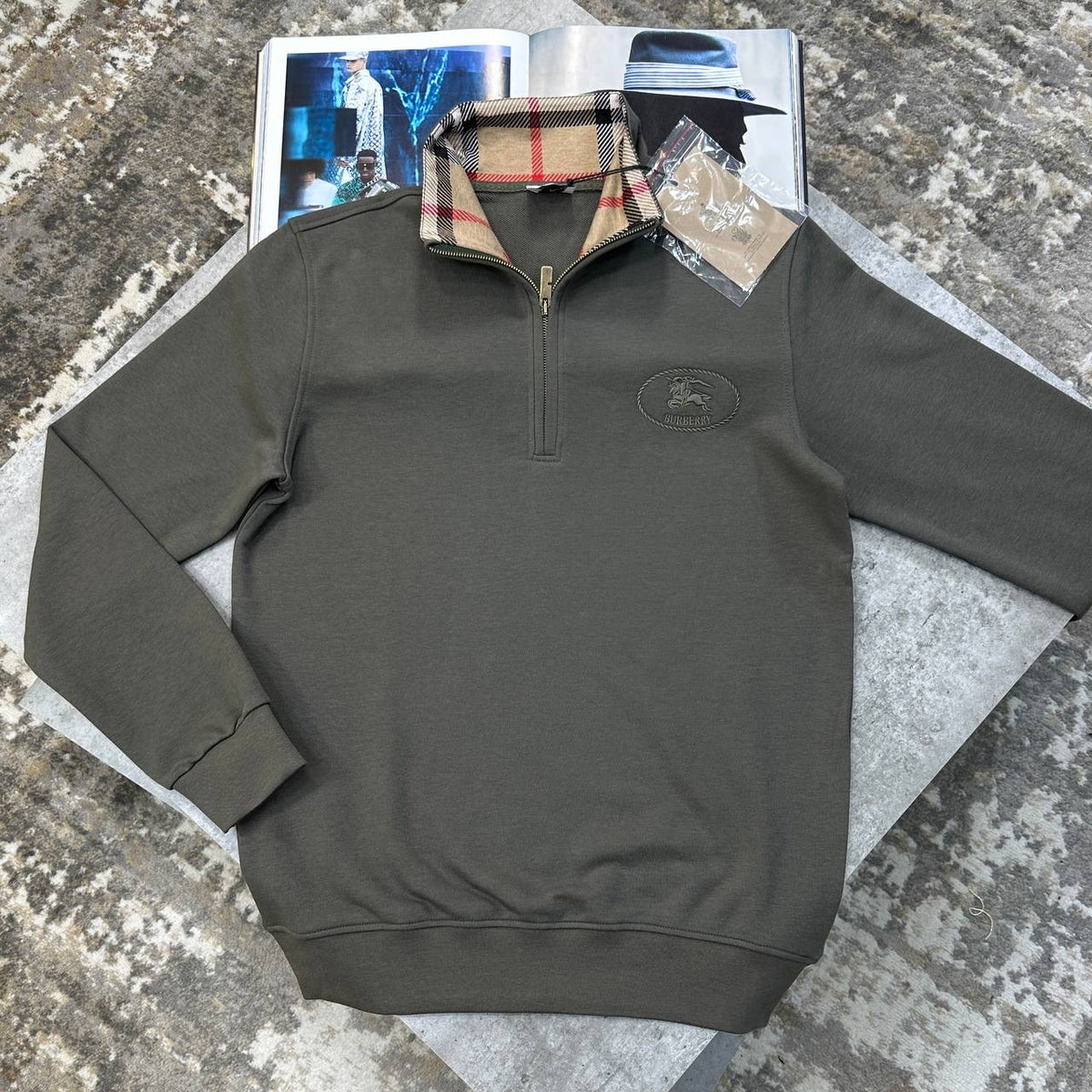 BRBRY HALFZIP GREY