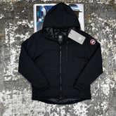 CNADA-GOOSE ZIP JACKET-BLACK WITH RED BADGE