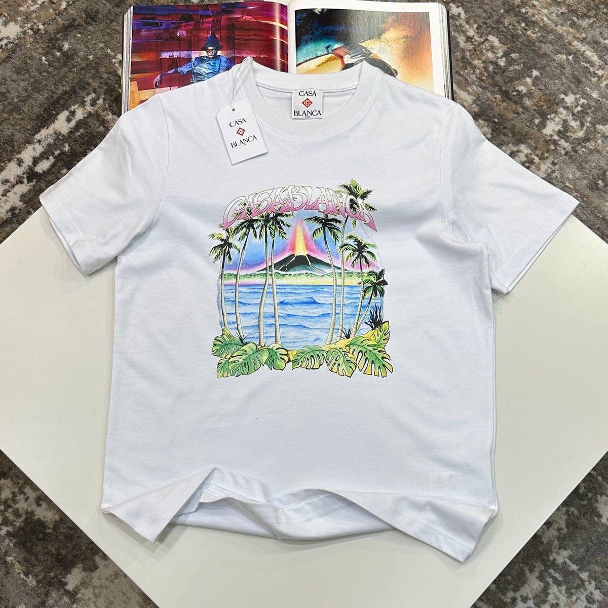 CSA-BLNCA  FRONT BIG PRINT T SHIRT WHITE