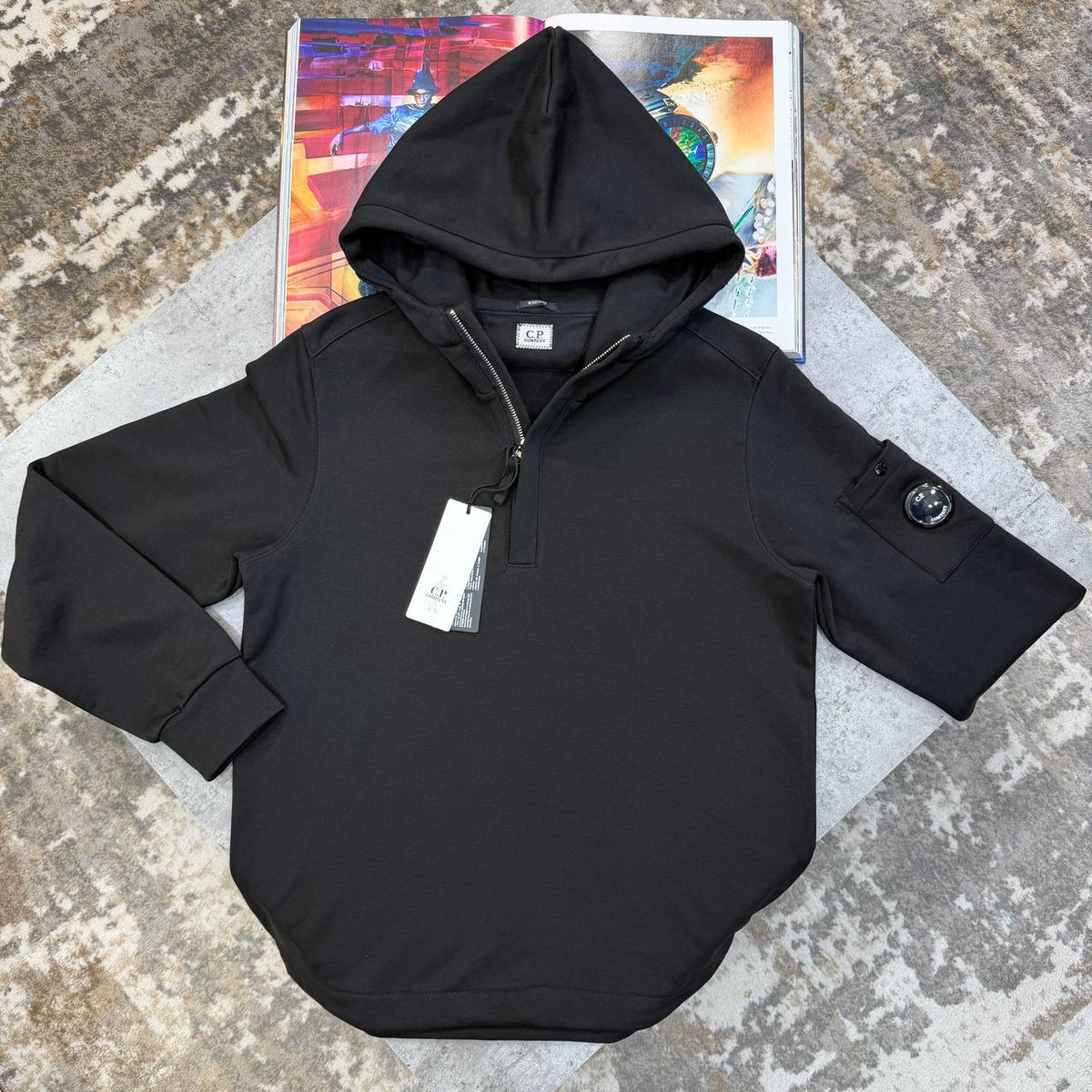 CP HALF-ZIP HOODIE BLACK