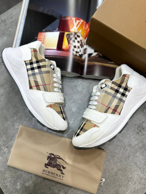 BRBERY TRAINER WHITE/BROWN