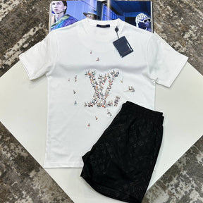 L.V SHORT SET BLACK/WHITE