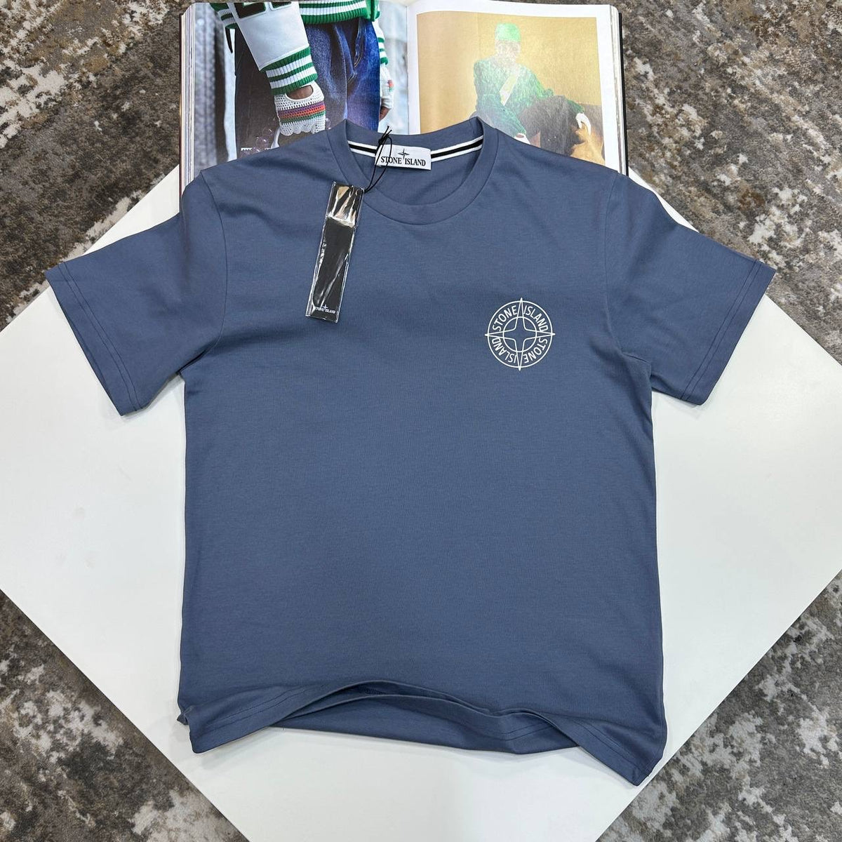 STNE ISLND BACK BIG LOGO TSHIRT-BLUE