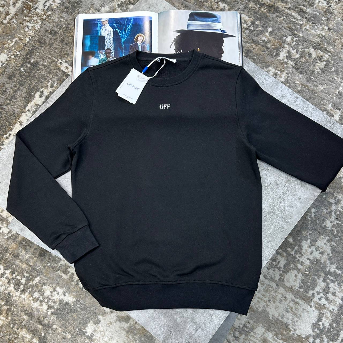 OFF-W BACK BIG PRINT JUMPER BLACK