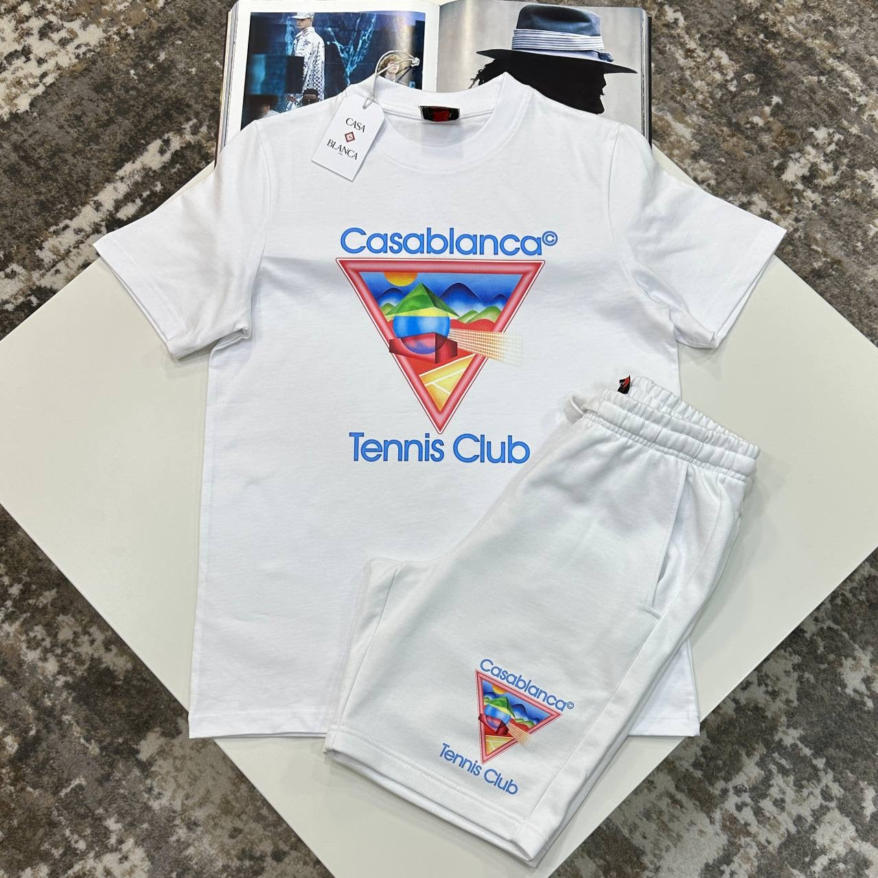 C.B SHORT SET WHITE/WHITE