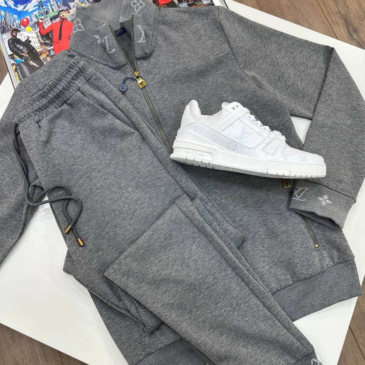 LUIS-VUITN TRACKSUIT ALL GREY