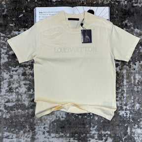 LUOS-VUTON EMBROIDERY TSHIRT-BEIGE
