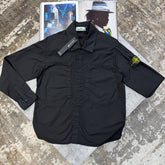 S.I BUTTON OVERSHIRT -BLACK