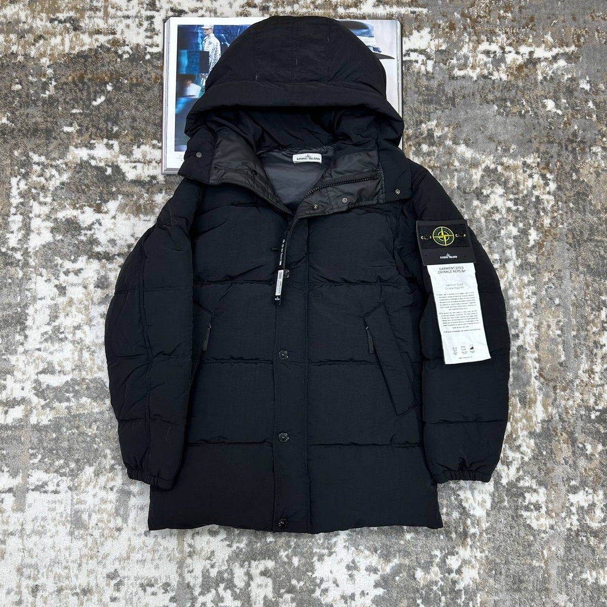 STNE FULL PUFFER LONG JACKET-MATT BLACK