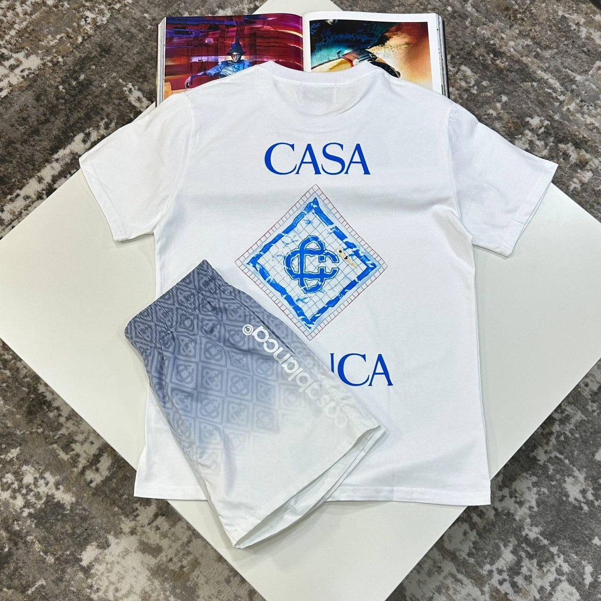 C.B SHORT SET MULTI/WHITE