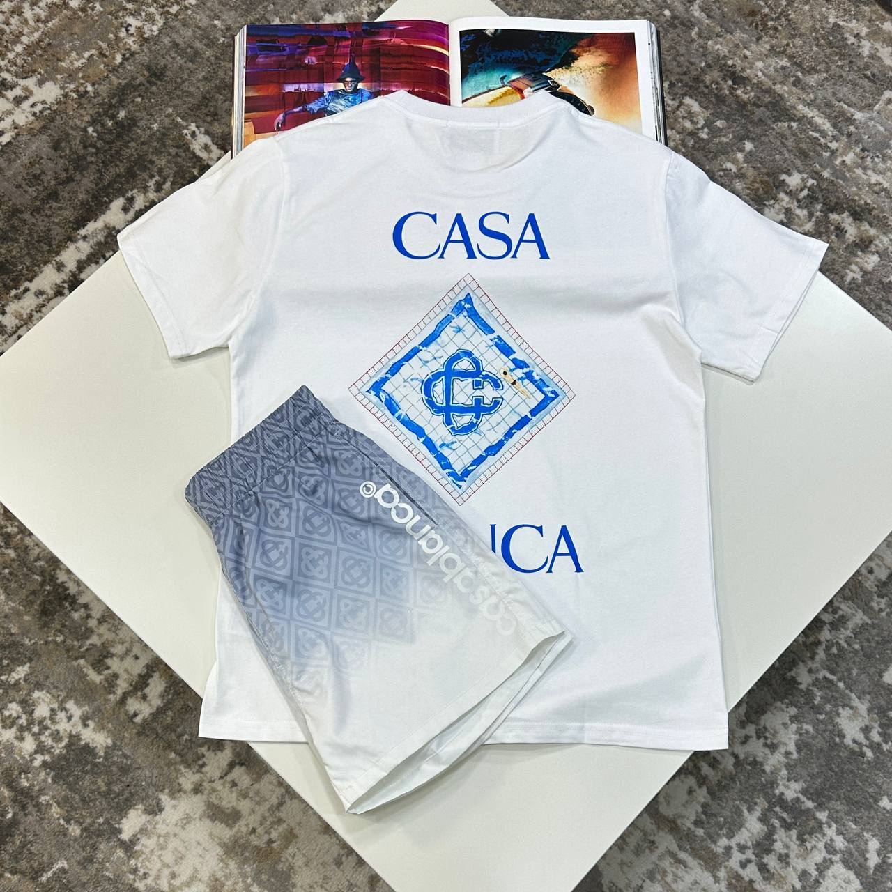 C.B SHORT SET MULTI/WHITE