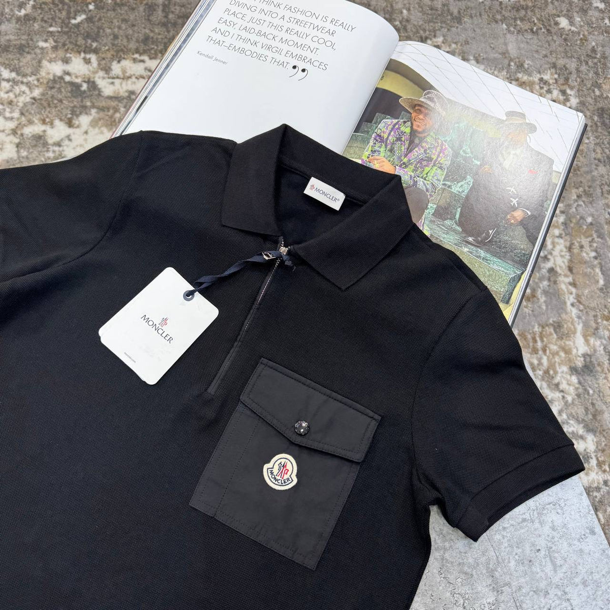 NCLR FRONT POCKET POLO- BLACK