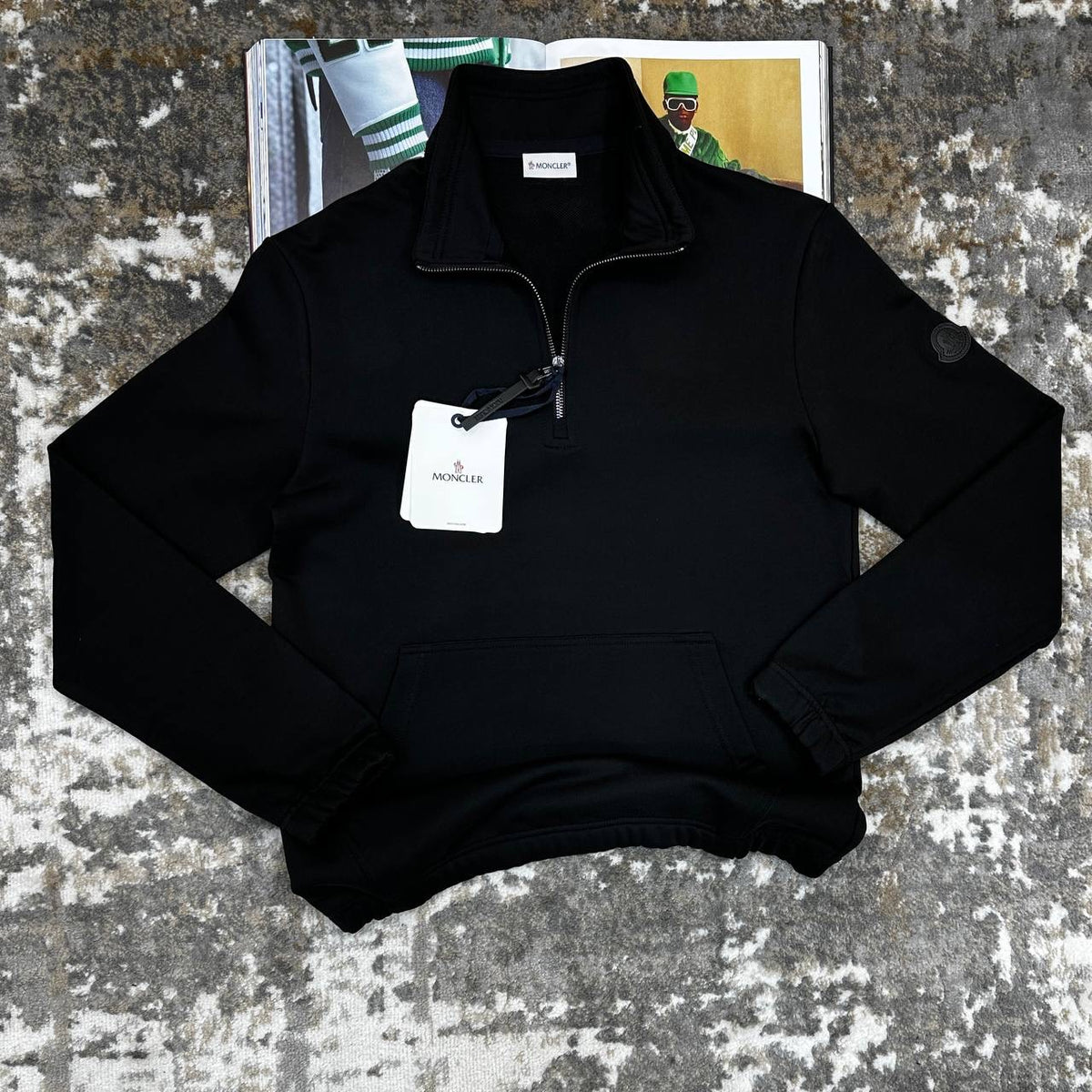 MNCLR HALF ZIP JUMPER-BLACK