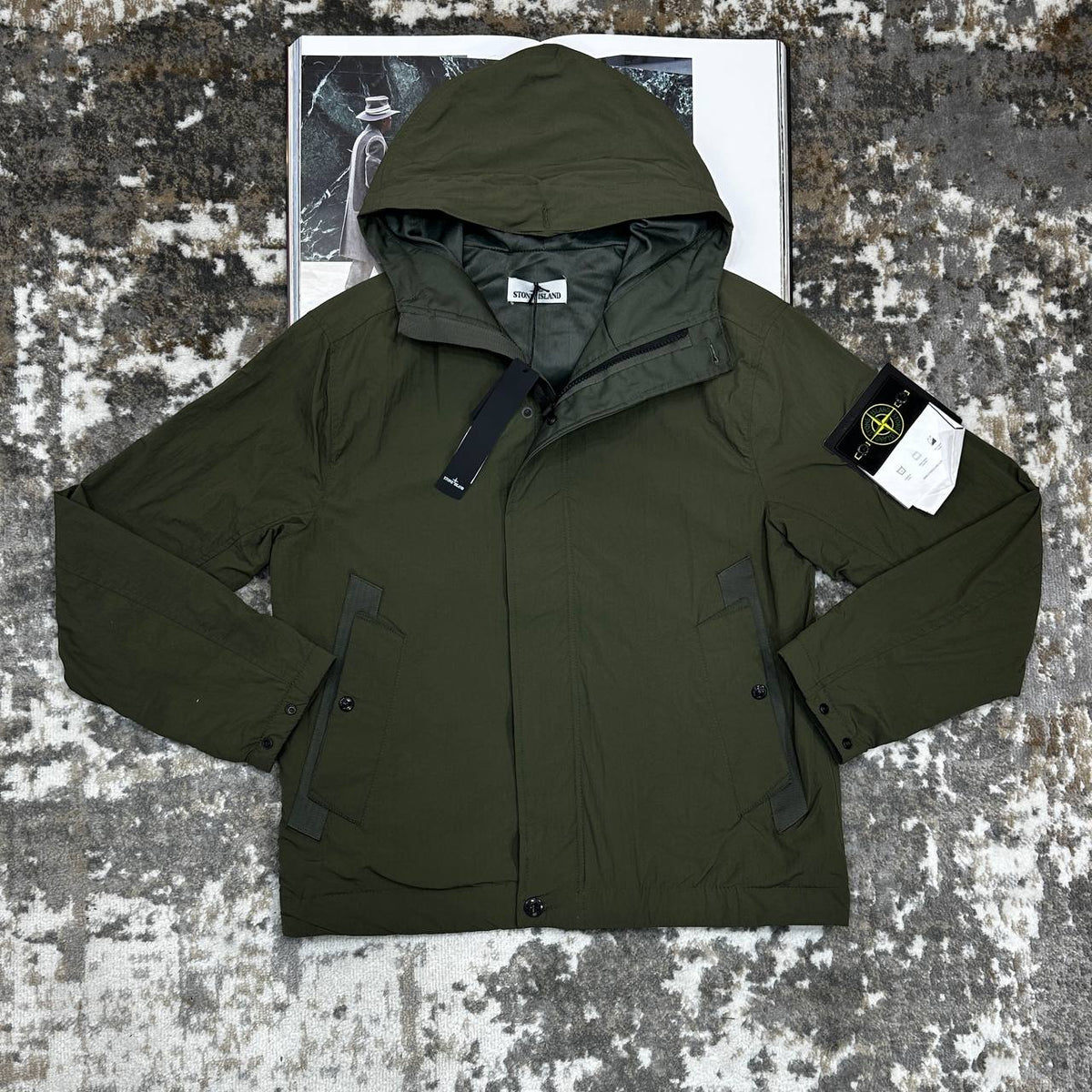 STNE COMPASS-BADGE JACKET-KHAKHI