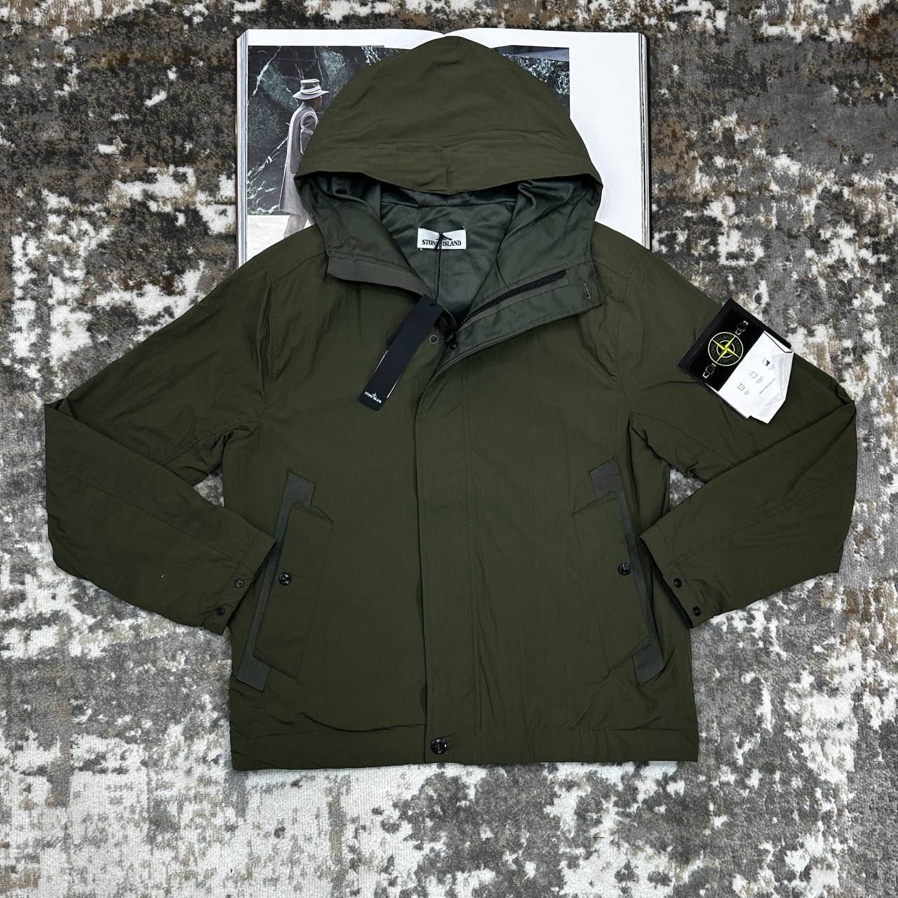 STNE COMPASS-BADGE JACKET-KHAKHI