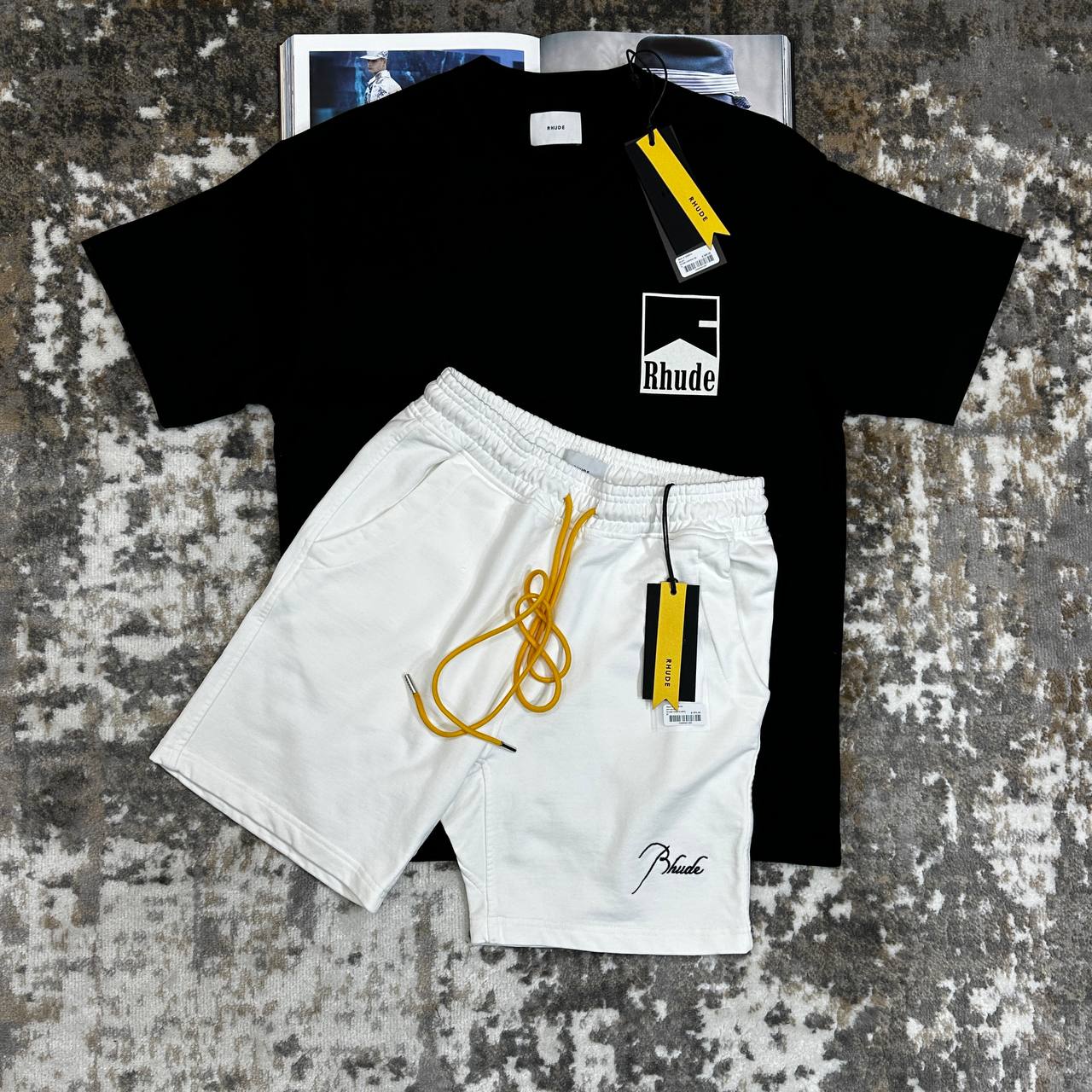 RUDE SHORTS SET BLACK|WHITE
