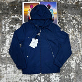 MONLR JACKET WITH HOOD STRIPS BLUE