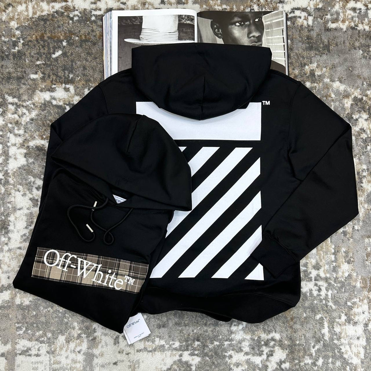 OFF-WHITE HOODIE BLACK