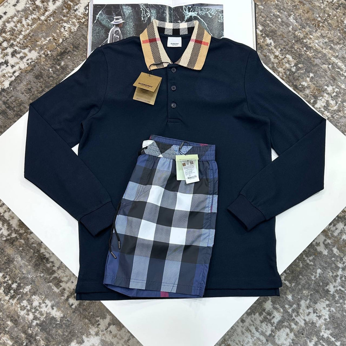 BRBERY SHORT SET NAVY/BLUE