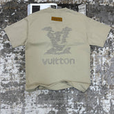 LUOS-VUTON EMBROIDERY TSHIRT-BEIGE