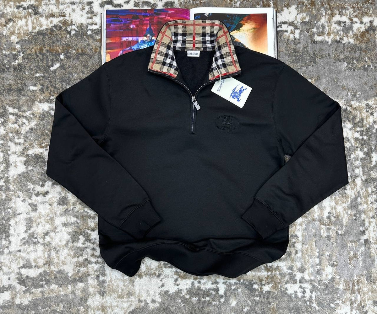 BRBERRY HALF ZIP JUMPER DARK BLACK