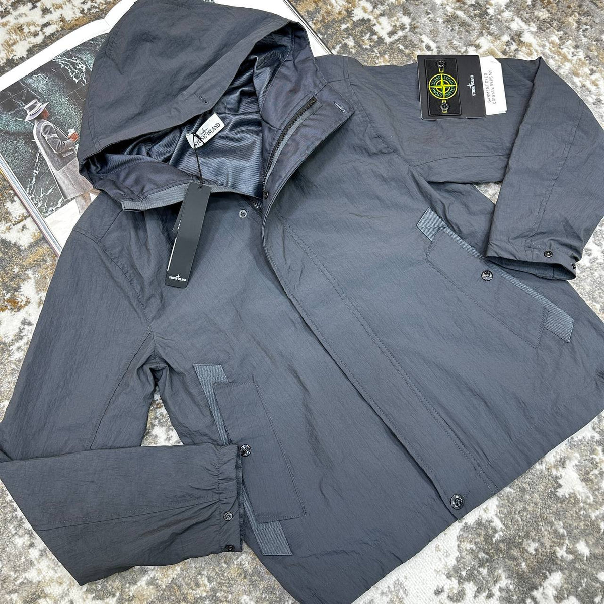 STNE COMPASS-BADGE JACKET-GREY