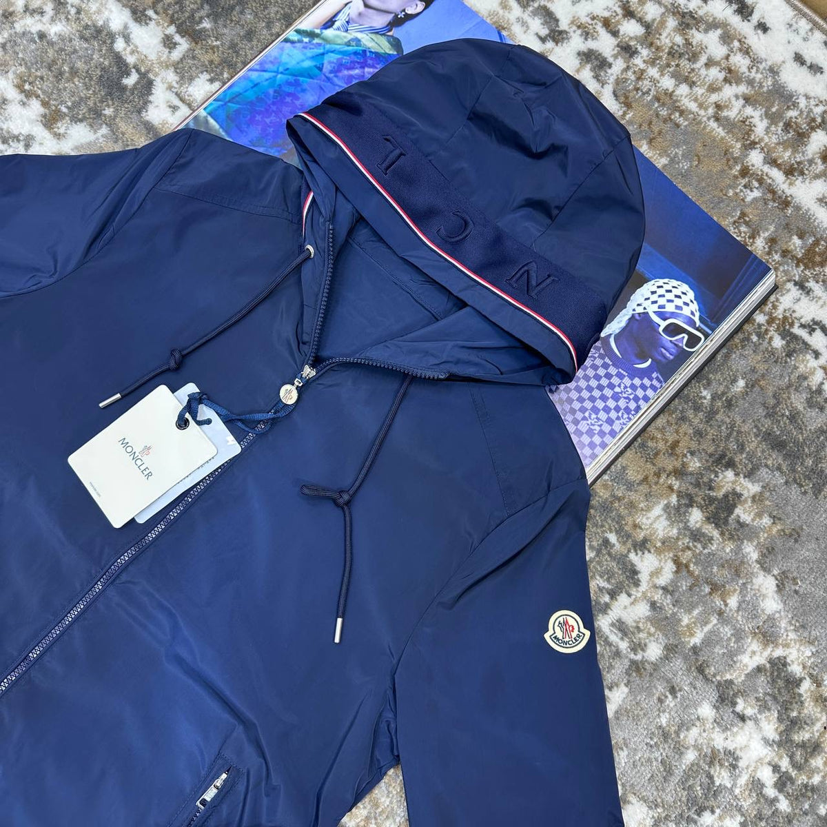 MONLR JACKET WITH HOOD STRIPS ROYAL BLUE