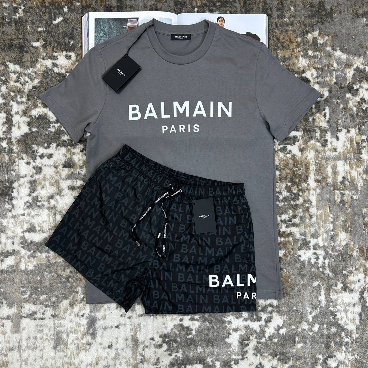 BALMN SHORT SET GREY|BLACK
