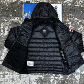 CNADA-GOOSE ZIP JACKET-BLACK WITH RED BADGE