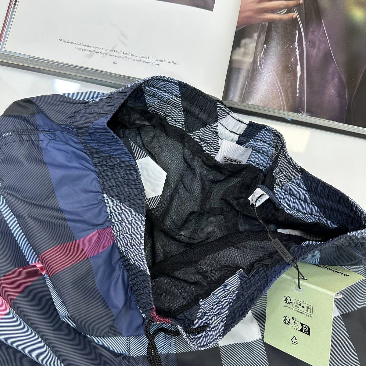 BRBRY CHECK SHORTS BLUE