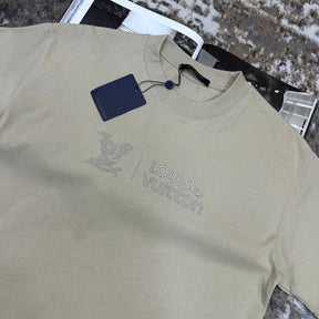 LUOS-VUTON EMBROIDERY TSHIRT-BEIGE