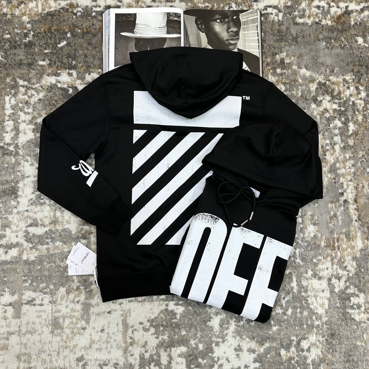 OFF-WHITE HOODIE BLACK