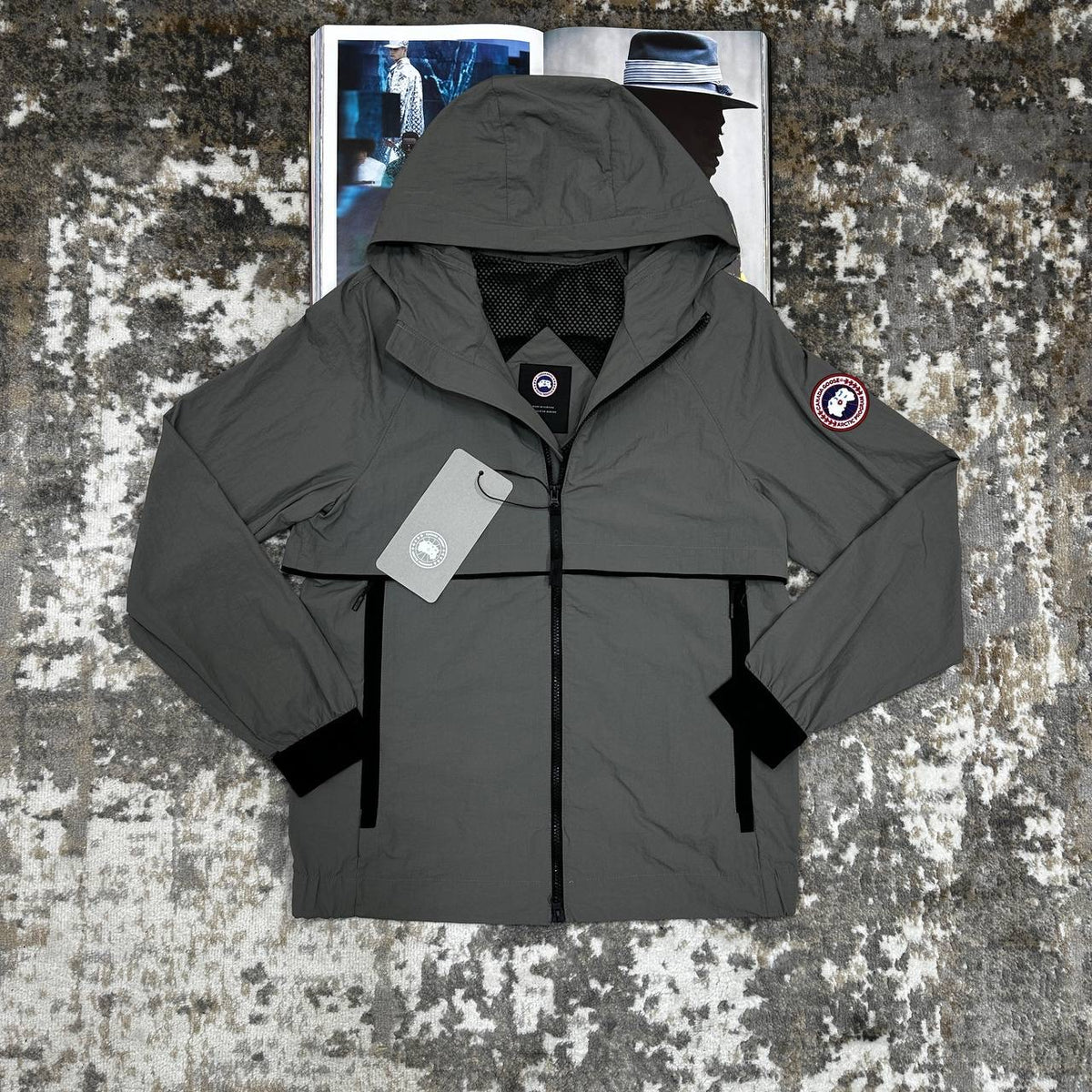 CG LIGHT WEIGHT WIND BREAKER-GREY WITH RED BADGE