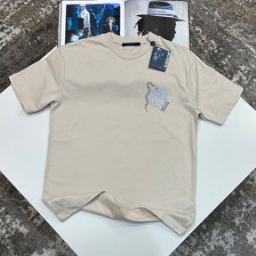 L.V BACK BIG SNAKE PRINTED TSHIRT-BEIGE