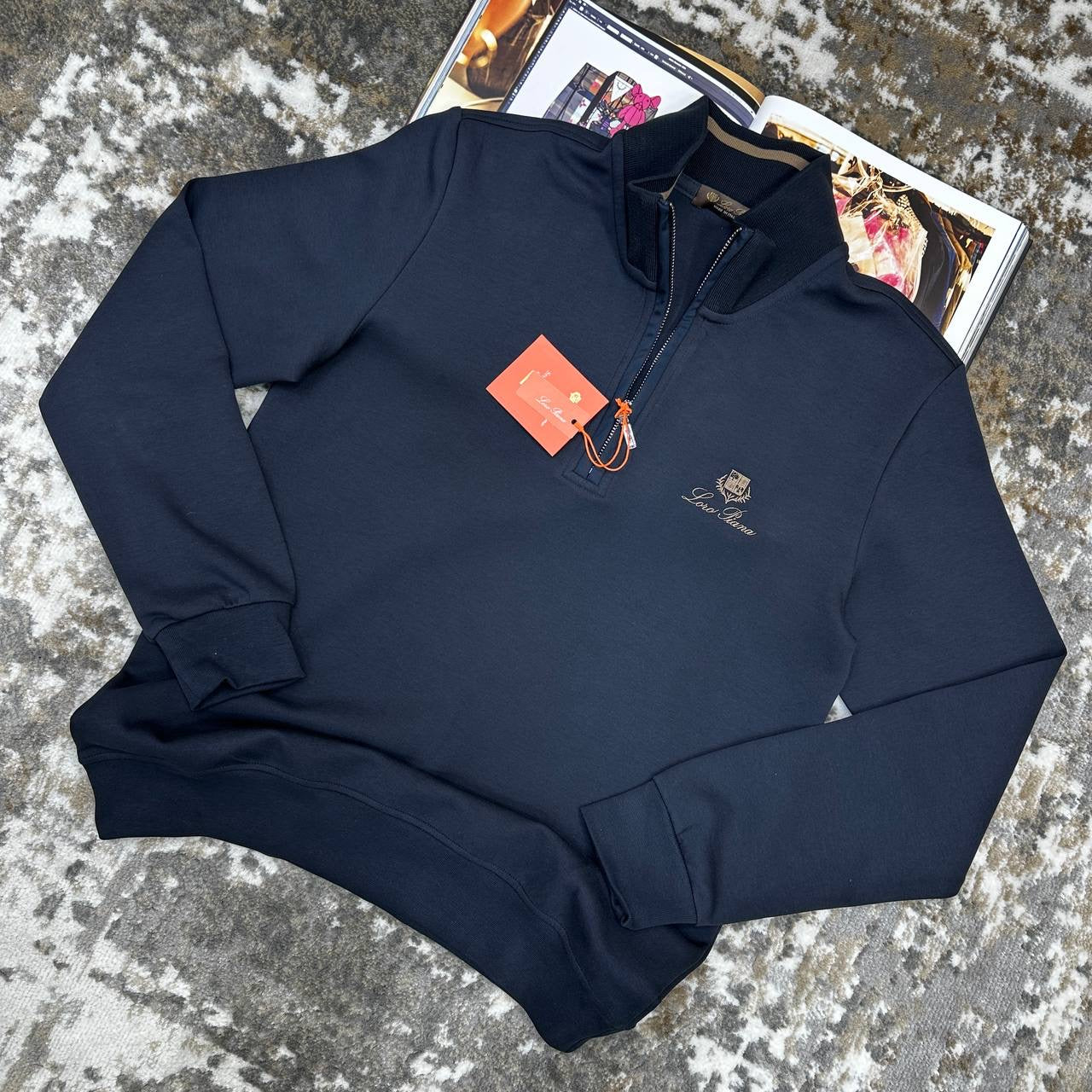 LRO PIANA HALF ZIP JUMPER NAVY