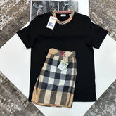 BRBERY SHORT SET BLACK/BEIGE