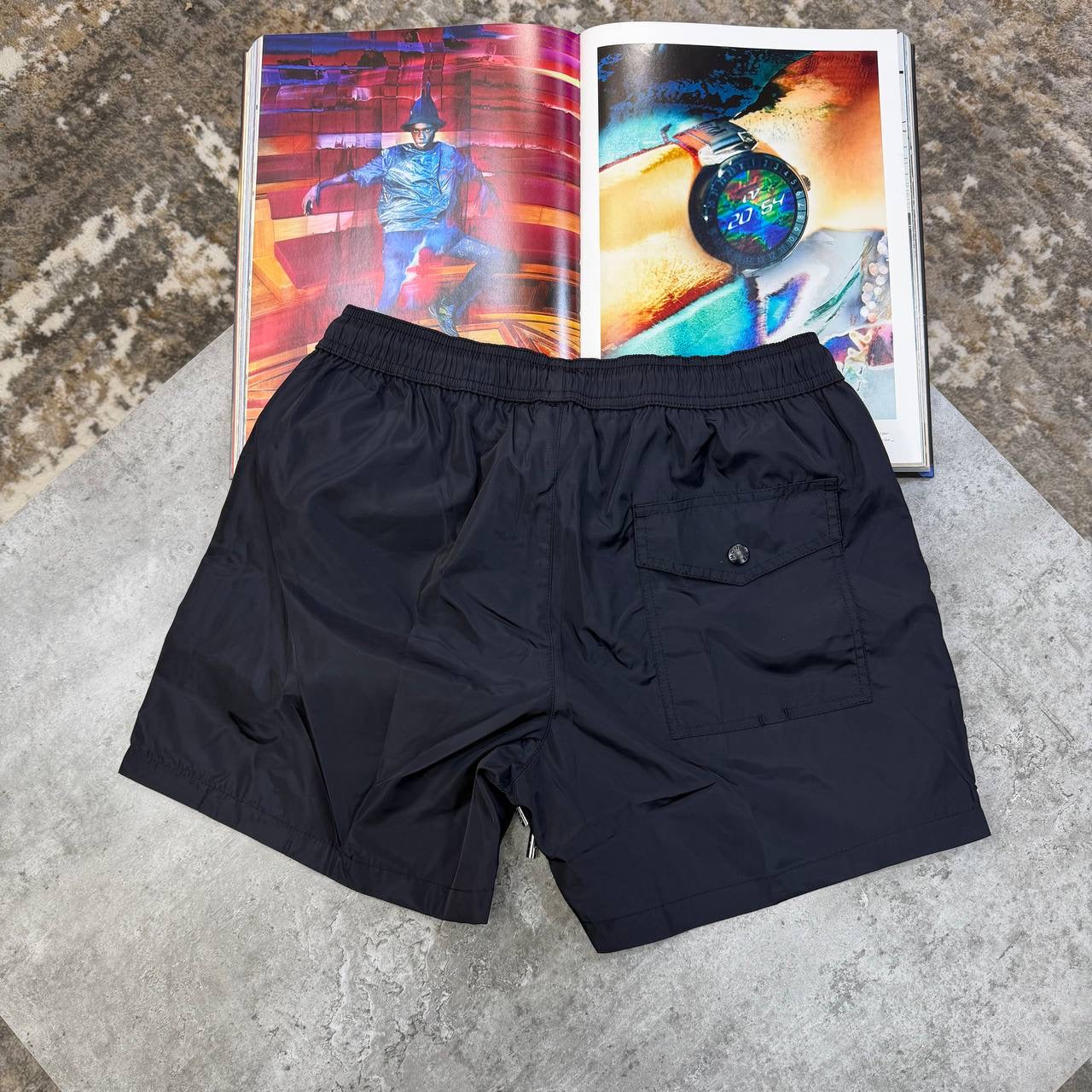 NCLR SIDE ZIP SWIM SHORTS NAVY
