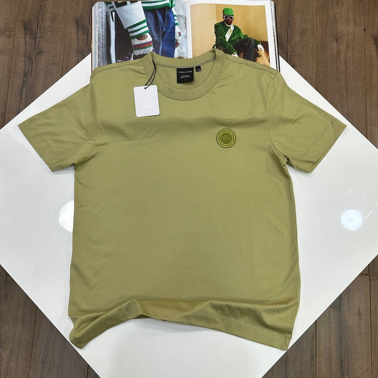 CG FRONT BADGE TSHIRT-BEIGE
