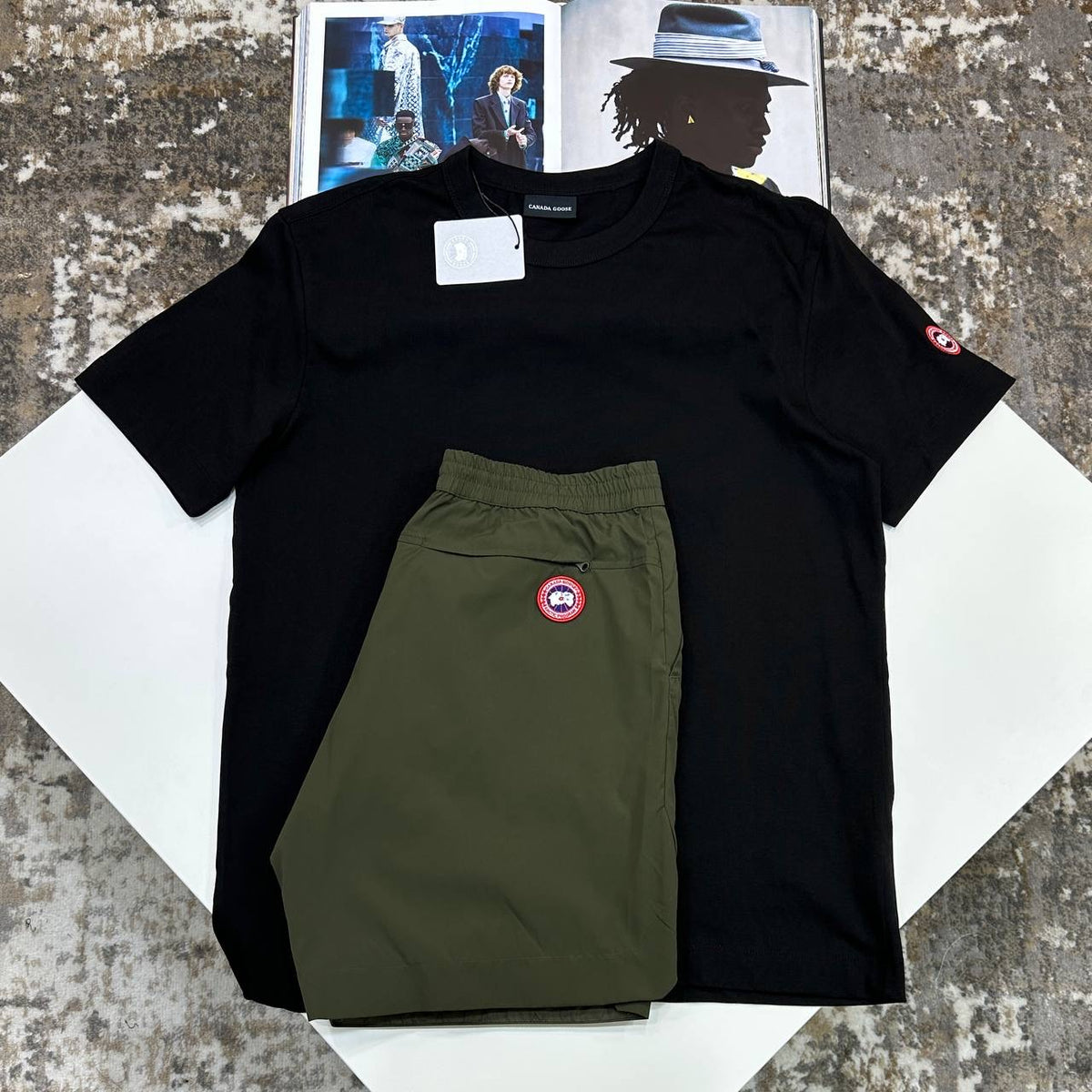 C.G SHORT SET BLACK/KHAKHI