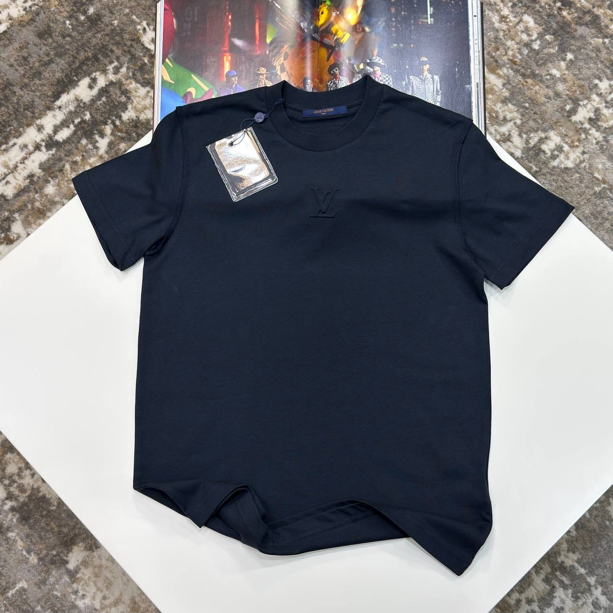 l.V FRONT SMALL LOGO TSHIRT-NAVY