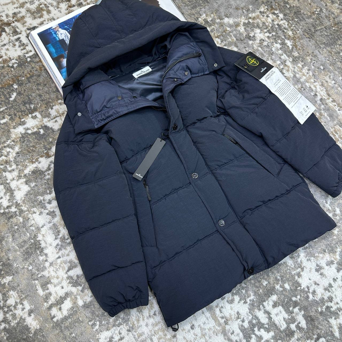 STNE FULL PUFFER LONG JACKET-MATT NAVY