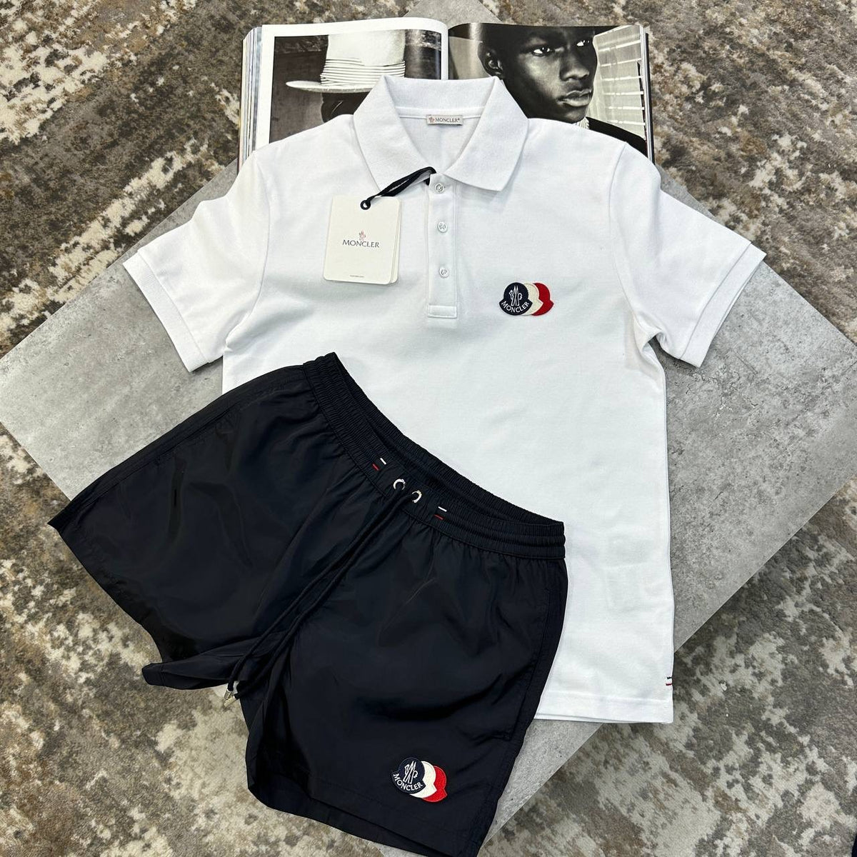 NCLR SHORT SET BLACK/WHITE