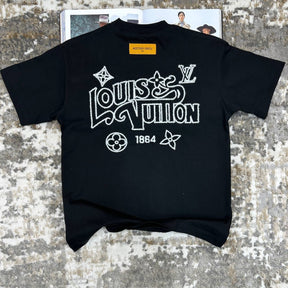 LUOS-VUTON EMBROIDERY TSHIRT-BLACK